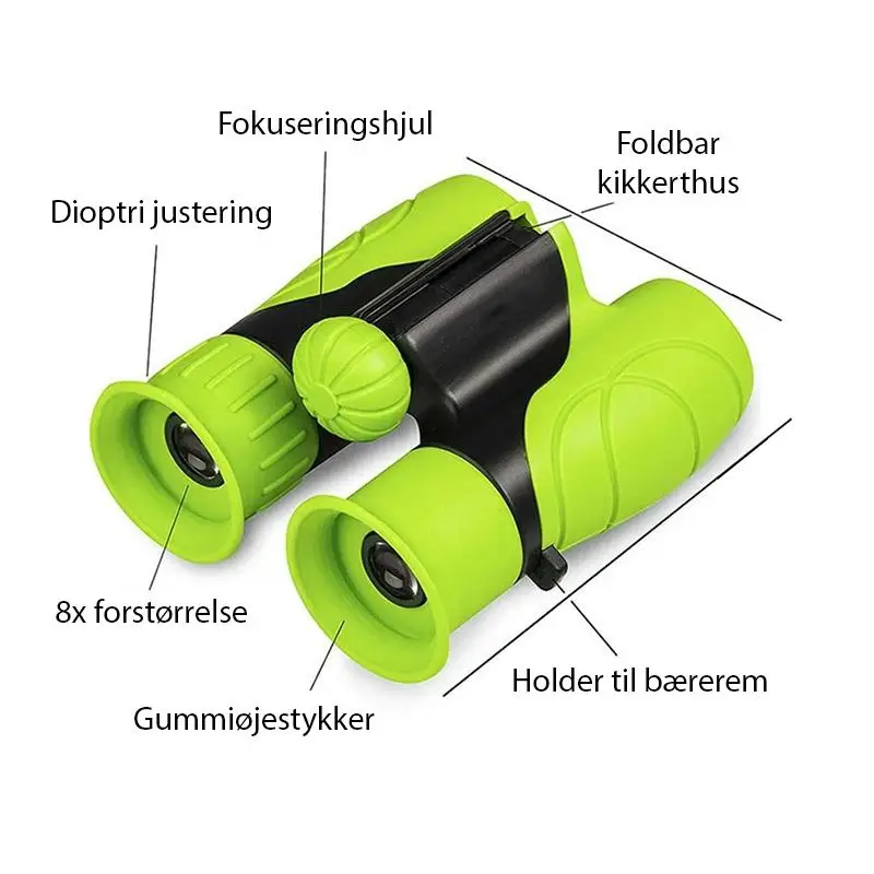 Astro Kids II børnekikkert 8x21 m/taske (grøn) – billede 3