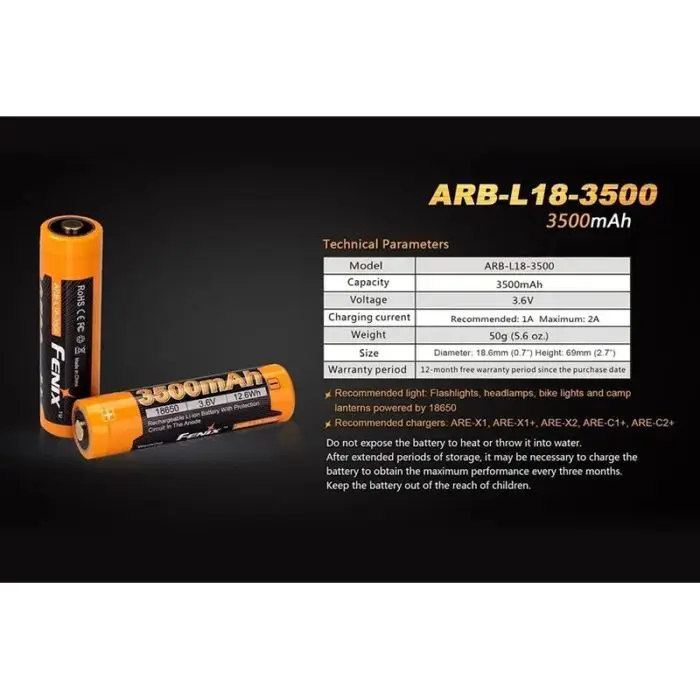 Fenix ARB-L18-3500U batteri med micro-USB stik (3500mAh) – billede 4