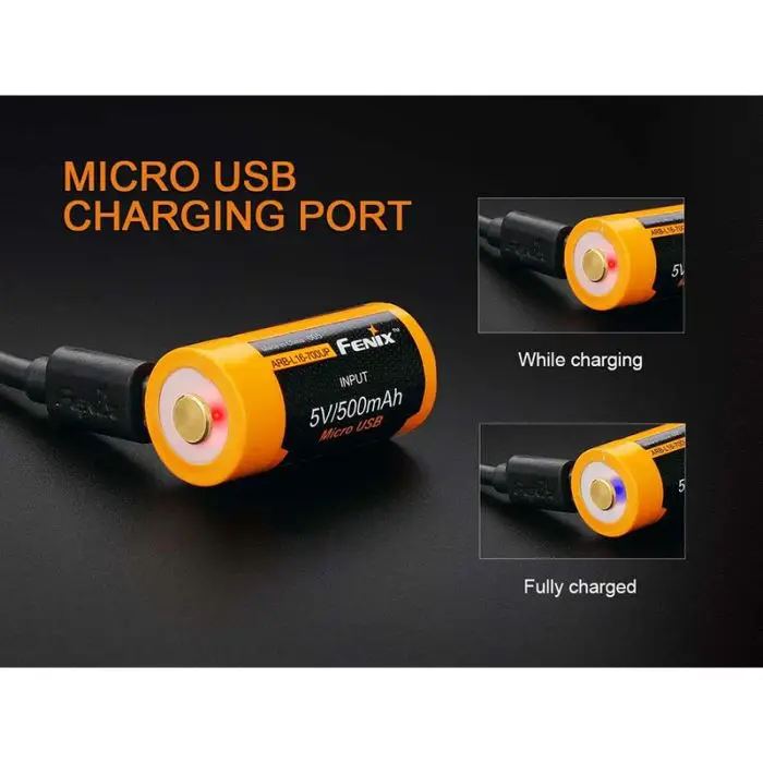 Fenix ARB-L16-700UP batteri med micro-USB stik (700mAh) – billede 2