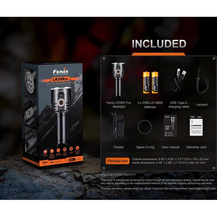 Fenix LR35R Pro lommelygte 10000LM (hvid/rød/UV) – billede 5
