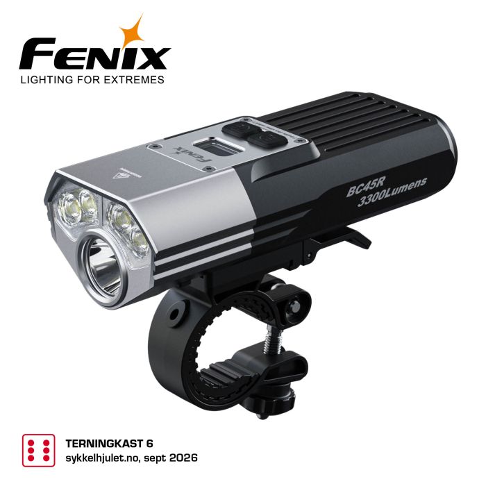 Fenix BC45R cykellygte med fjernbetjening og display – 3300 lumen