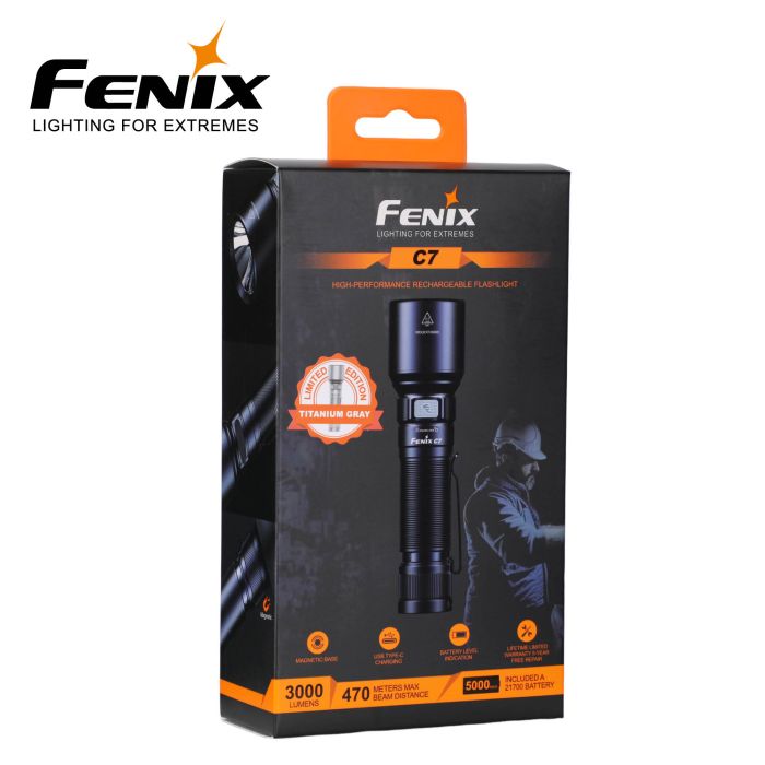 Fenix C7 titangrå Limited Edition – 3000 lumen