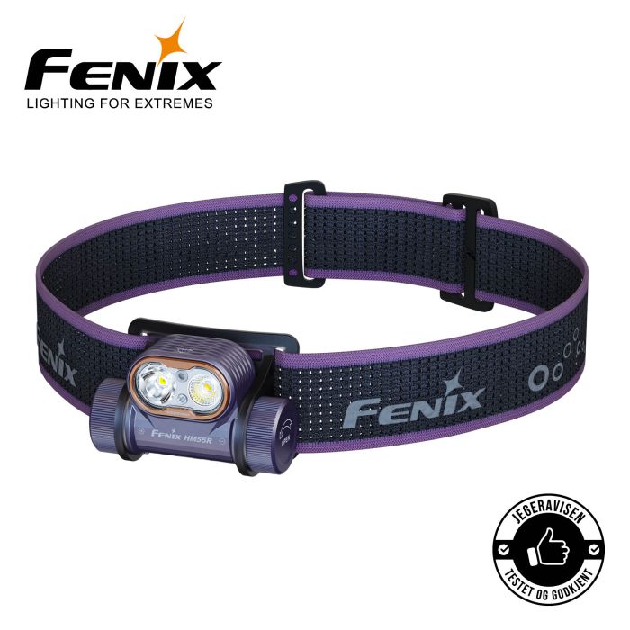 Fenix HM55R – mørkelilla pandelygte – 1200 lumen