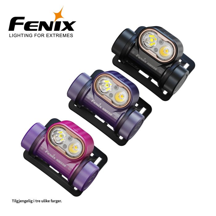 Fenix HM55R – mørkelilla pandelygte – 1200 lumen
